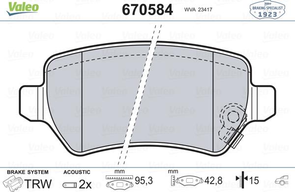 Valeo 670584 - Jarrupala, levyjarru inparts.fi