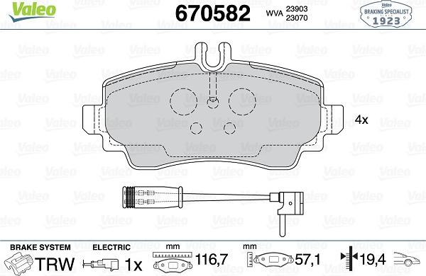 Valeo 670582 - Jarrupala, levyjarru inparts.fi