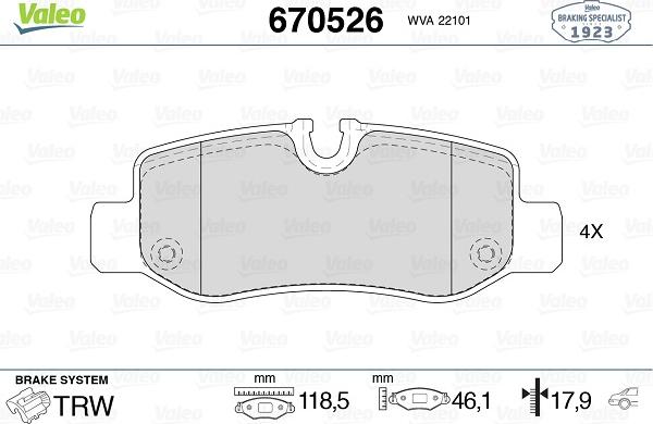 Valeo 670526 - Jarrupala, levyjarru inparts.fi