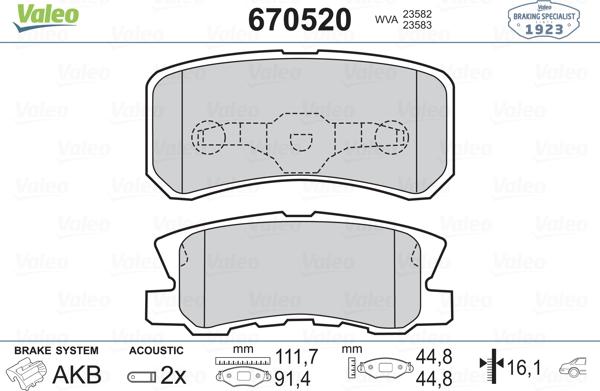 Valeo 670520 - Jarrupala, levyjarru inparts.fi