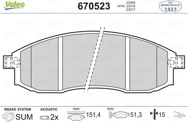 Valeo 670523 - Jarrupala, levyjarru inparts.fi