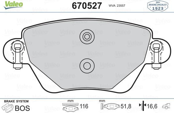 Valeo 670527 - Jarrupala, levyjarru inparts.fi