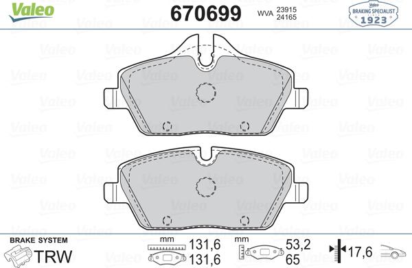 Valeo 670699 - Jarrupala, levyjarru inparts.fi