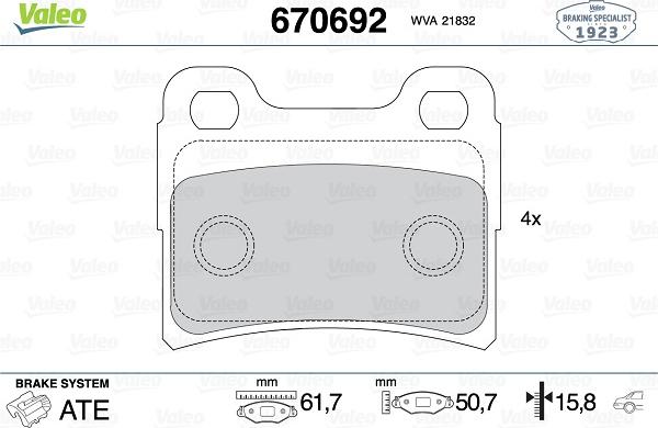 Valeo 670692 - Jarrupala, levyjarru inparts.fi