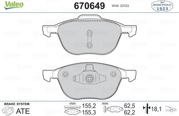 Valeo 670649 - Jarrupala, levyjarru inparts.fi