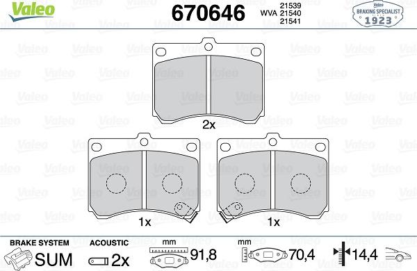 Valeo 670646 - Jarrupala, levyjarru inparts.fi