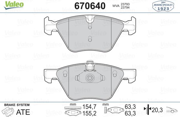 Valeo 670640 - Jarrupala, levyjarru inparts.fi