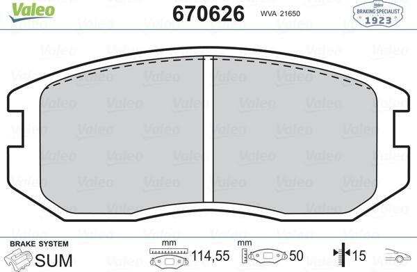 Valeo 670626 - Jarrupala, levyjarru inparts.fi