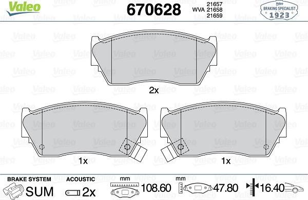 Valeo 670628 - Jarrupala, levyjarru inparts.fi