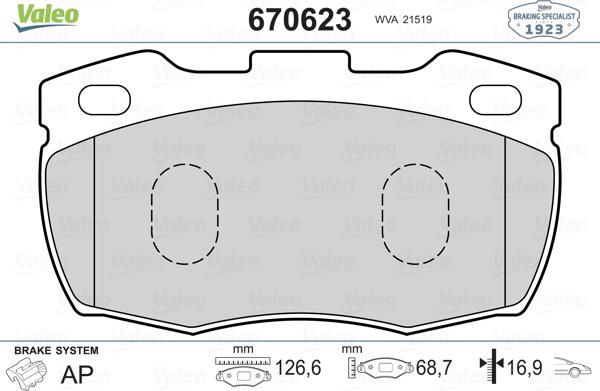 Valeo 670623 - Jarrupala, levyjarru inparts.fi