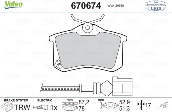 Valeo 670674 - Jarrupala, levyjarru inparts.fi