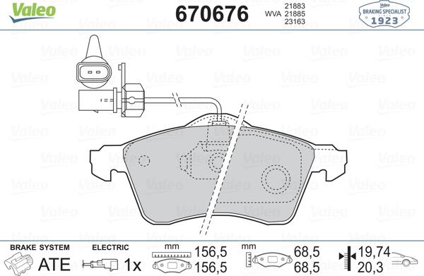 Valeo 670676 - Jarrupala, levyjarru inparts.fi