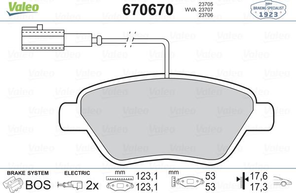 Valeo 670670 - Jarrupala, levyjarru inparts.fi