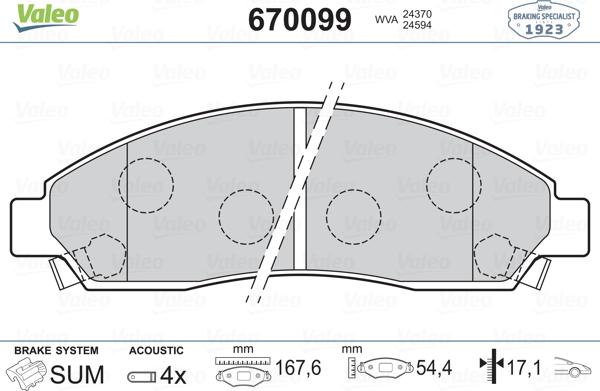 Valeo 670099 - Jarrupala, levyjarru inparts.fi