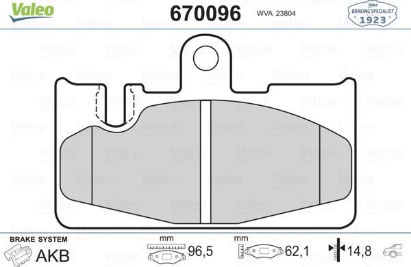 Valeo 670096 - Jarrupala, levyjarru inparts.fi