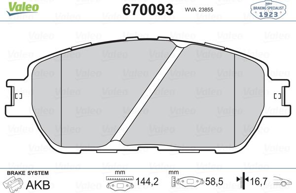 Valeo 670093 - Jarrupala, levyjarru inparts.fi