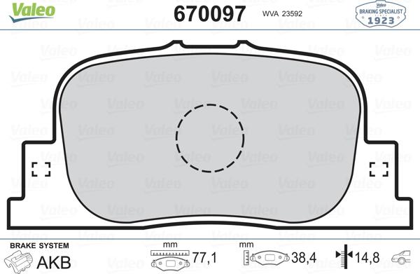 Valeo 670097 - Jarrupala, levyjarru inparts.fi