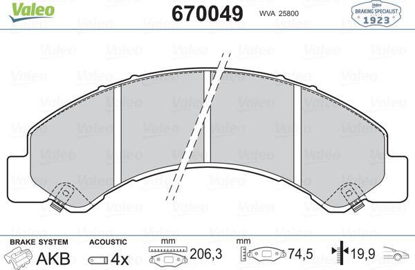 Valeo 670049 - Jarrupala, levyjarru inparts.fi