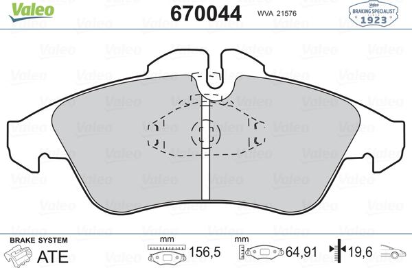 Valeo 670044 - Jarrupala, levyjarru inparts.fi