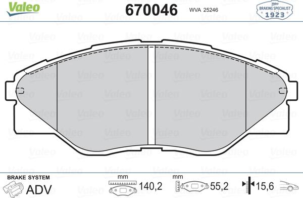 Valeo 670046 - Jarrupala, levyjarru inparts.fi