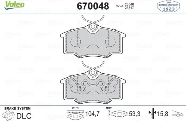 Valeo 670048 - Jarrupala, levyjarru inparts.fi