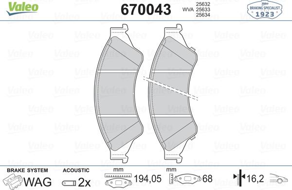 Valeo 670043 - Jarrupala, levyjarru inparts.fi