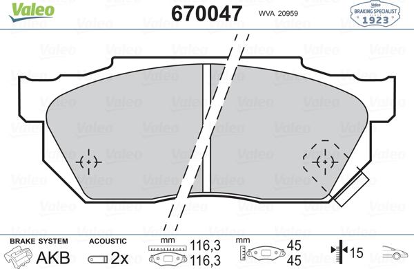 Valeo 670047 - Jarrupala, levyjarru inparts.fi