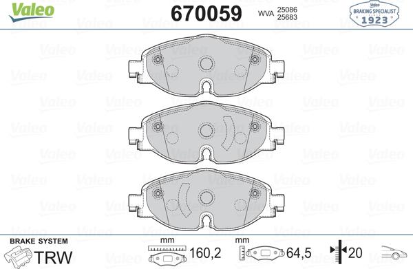 Valeo 670059 - Jarrupala, levyjarru inparts.fi