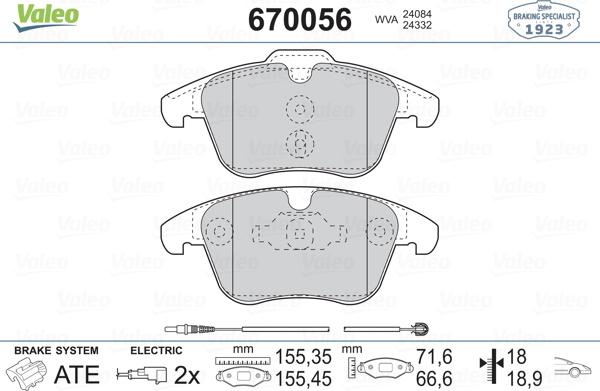 Valeo 670056 - Jarrupala, levyjarru inparts.fi