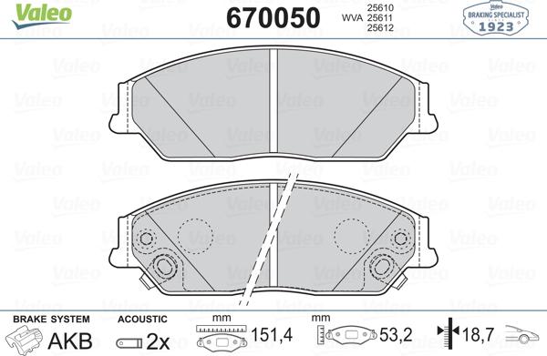 Valeo 670050 - Jarrupala, levyjarru inparts.fi