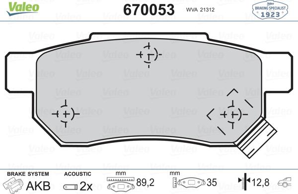 Valeo 670053 - Jarrupala, levyjarru inparts.fi