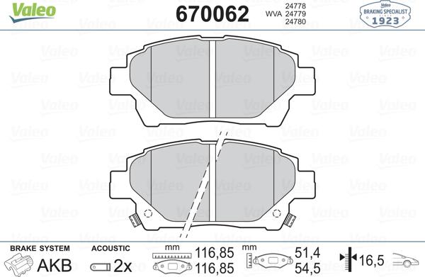 Valeo 670062 - Jarrupala, levyjarru inparts.fi