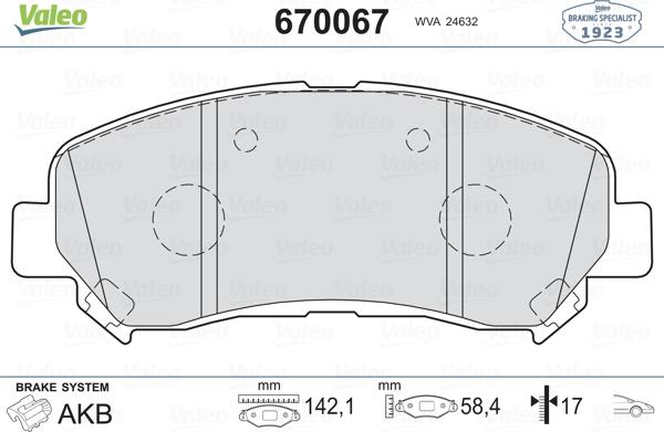 Valeo 670067 - Jarrupala, levyjarru inparts.fi