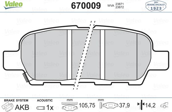 Valeo 670009 - Jarrupala, levyjarru inparts.fi