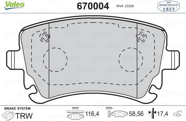 Valeo 670004 - Jarrupala, levyjarru inparts.fi