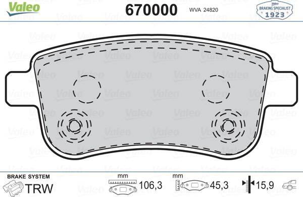 Valeo 670000 - Jarrupala, levyjarru inparts.fi