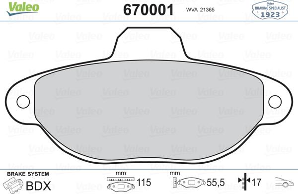 Valeo 670001 - Jarrupala, levyjarru inparts.fi