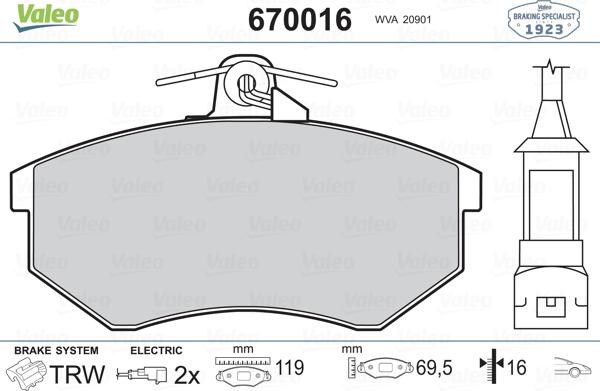 Valeo 670016 - Jarrupala, levyjarru inparts.fi