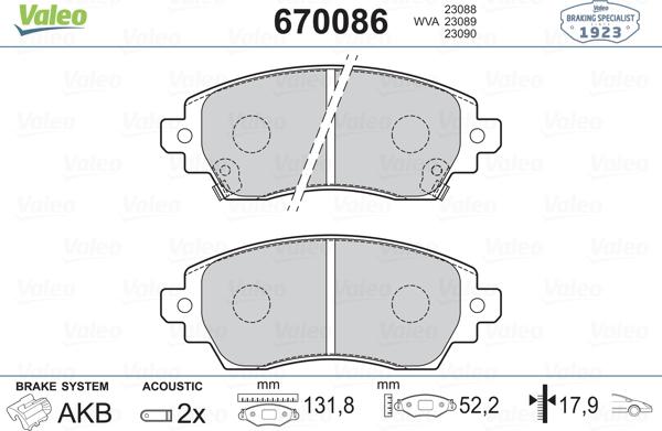 Valeo 670086 - Jarrupala, levyjarru inparts.fi