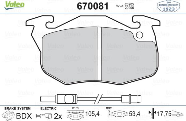 Valeo 670081 - Jarrupala, levyjarru inparts.fi