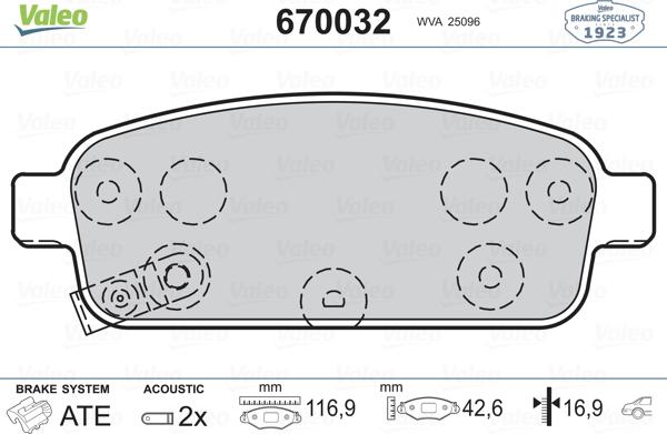 Valeo 670032 - Jarrupala, levyjarru inparts.fi