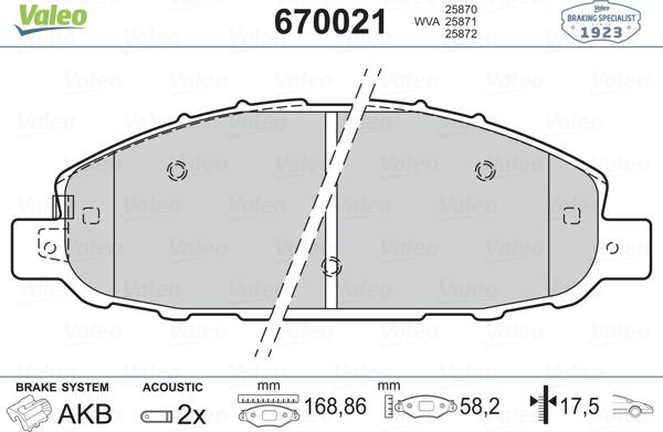 Valeo 670021 - Jarrupala, levyjarru inparts.fi