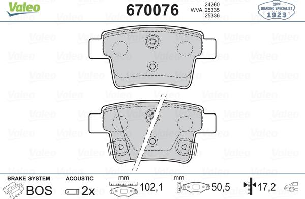 Valeo 670076 - Jarrupala, levyjarru inparts.fi