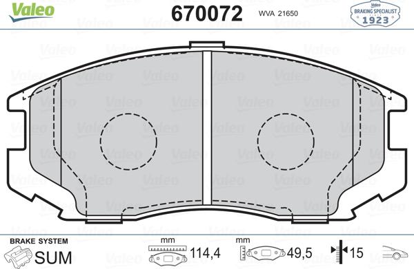 Valeo 670072 - Jarrupala, levyjarru inparts.fi