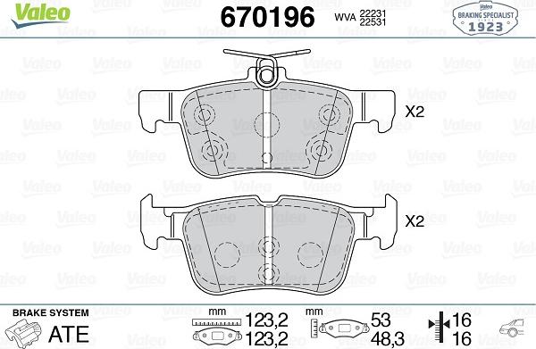 Valeo 670196 - Jarrupala, levyjarru inparts.fi