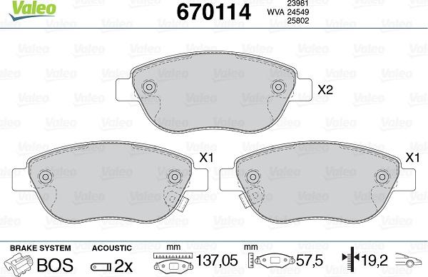 Valeo 670114 - Jarrupala, levyjarru inparts.fi