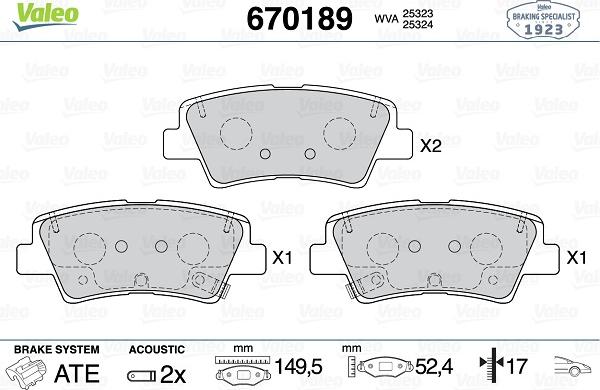 Valeo 670189 - Jarrupala, levyjarru inparts.fi