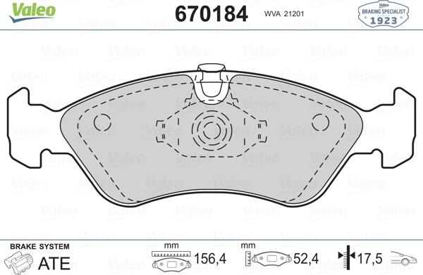 Valeo 670184 - Jarrupala, levyjarru inparts.fi