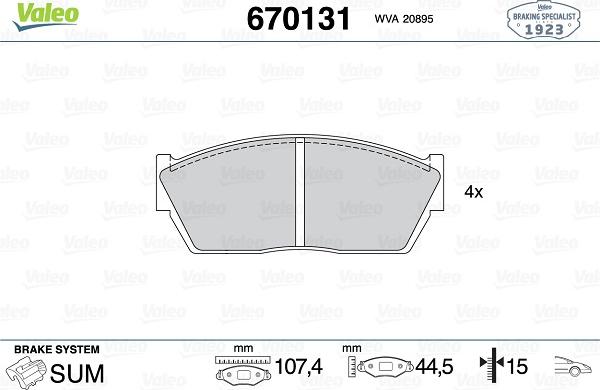 Valeo 670131 - Jarrupala, levyjarru inparts.fi