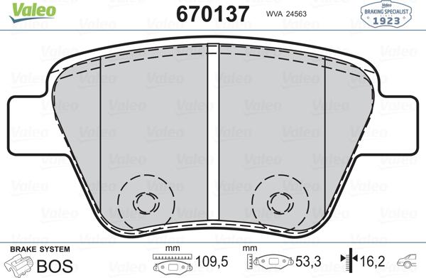 Valeo 670137 - Jarrupala, levyjarru inparts.fi